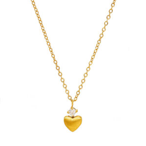 Halsband hjärta med en diamant